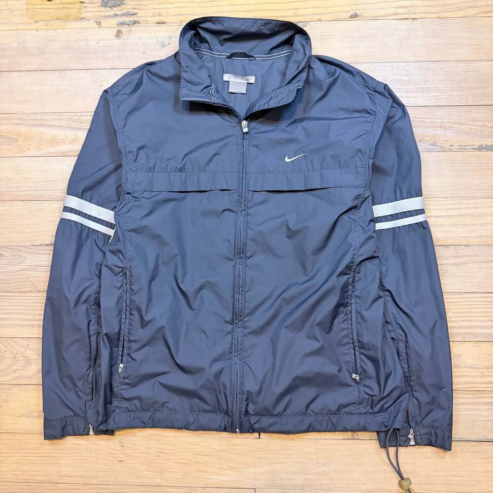 Vintage Nike Silver Tag Lightweight Windbreaker Jacket Mens Size M Navy Blue